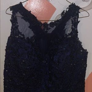 Navy blue lace and beaded gorgeous prom dress!!